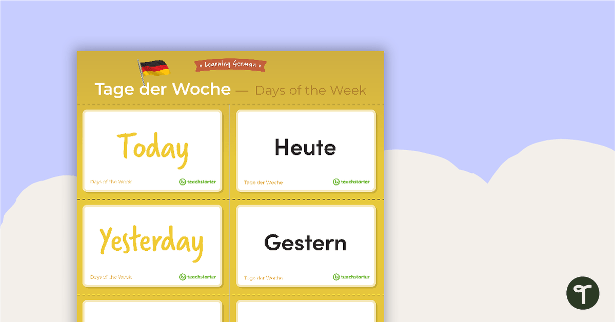 Days of the Week – German Language Flashcards teaching resource