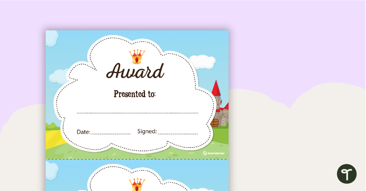 Fairy Tales and Castles - Award Certificate teaching resource