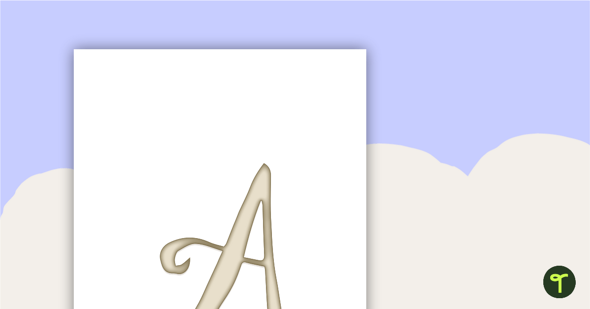 Beige Decorative - Letter, Number and Punctuation Set teaching resource