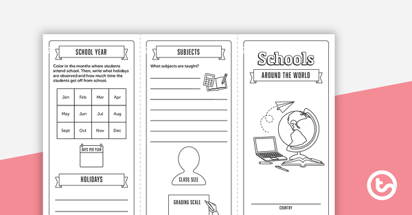 Go to Schools Around the World – Brochure and Writing Template teaching resource