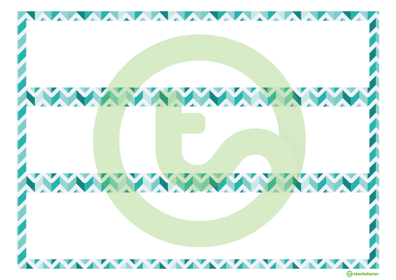 Teal Chevron - Tray Labels teaching resource