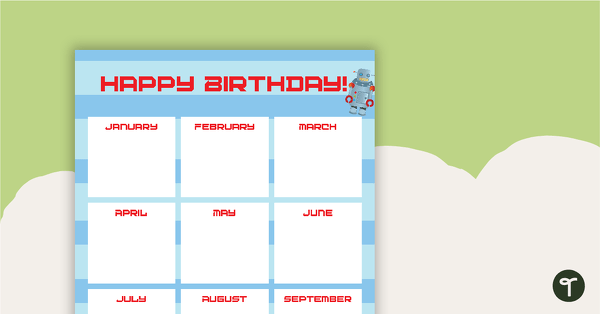 Go to Robots - Happy Birthday Chart teaching resource
