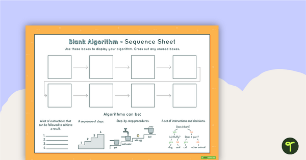 Preview image for 8-Step Algorithm Sequence Sheet - Middle Primary - teaching resource