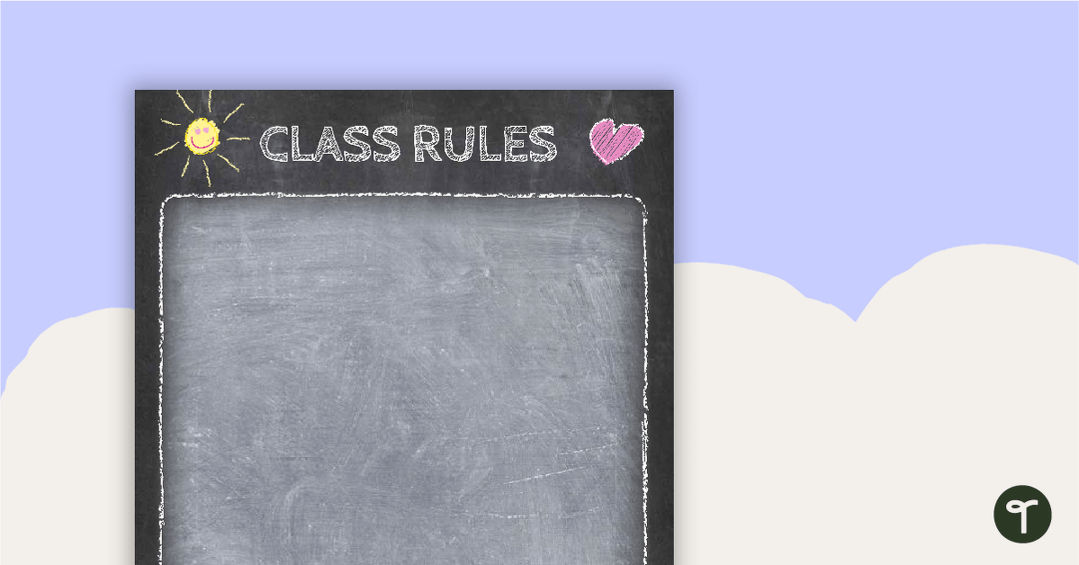 Funky Chalkboard - Class Rules teaching resource