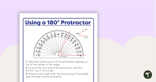 Using a 180 Degree Protractor Poster teaching resource