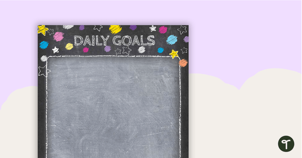 Funky Chalkboard - Daily Goals teaching resource