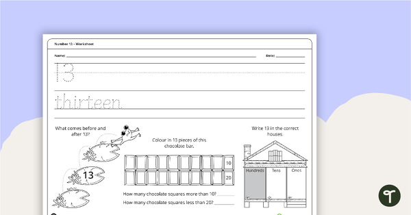 Preview image for Number 13 - Worksheet - teaching resource