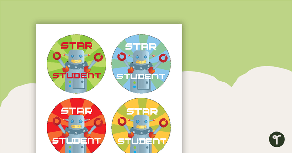 Robots - Star Student Badges teaching resource