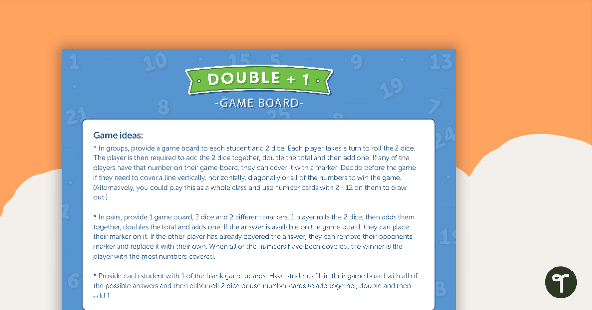 Double Plus 1 - Game Boards teaching resource