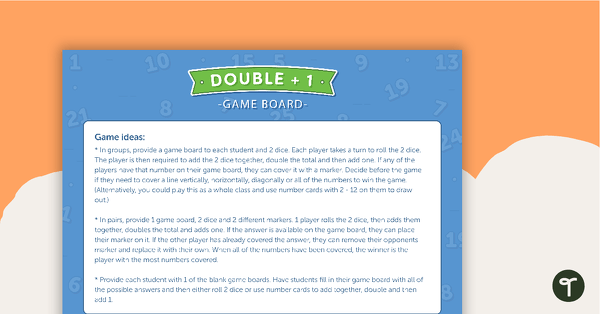 Go to Double Plus 1 - Game Boards teaching resource