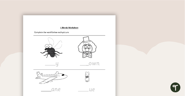 Go to L Blends Worksheet teaching resource