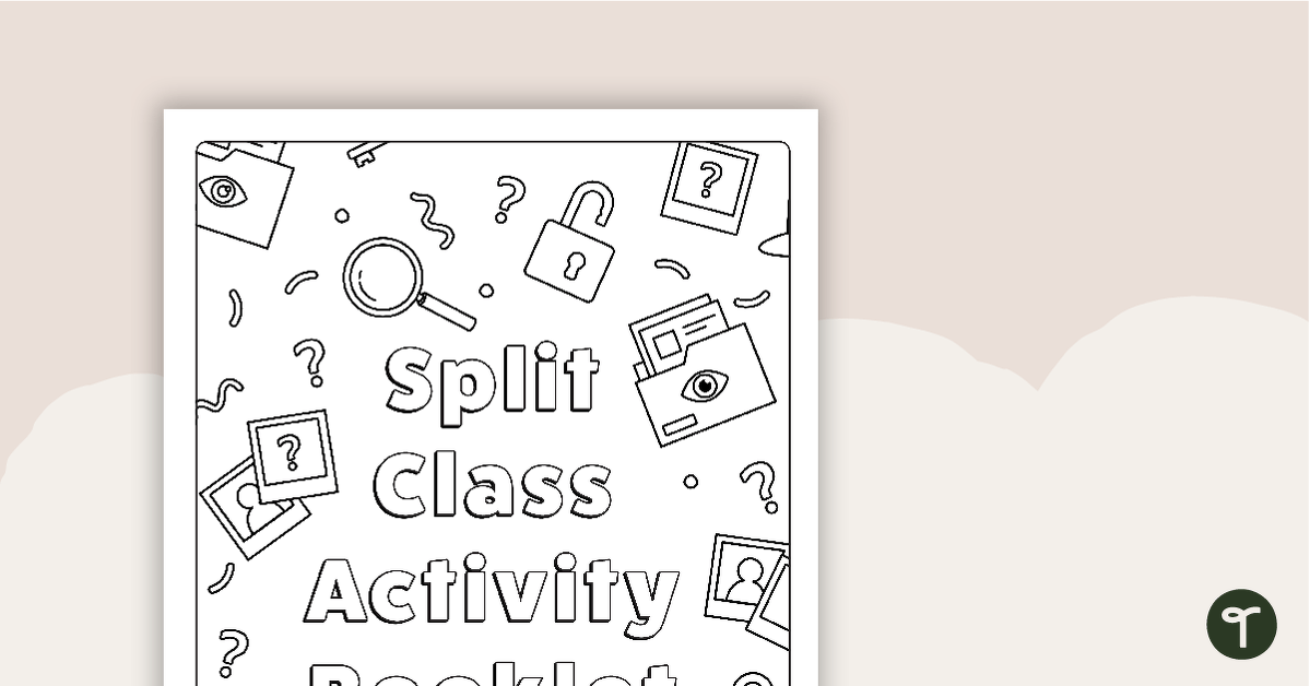 Split Class/Fast Finisher Booklet Front Cover - Detective Theme teaching resource