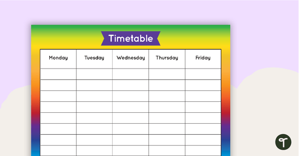Go to Rainbow - Weekly Timetable teaching resource