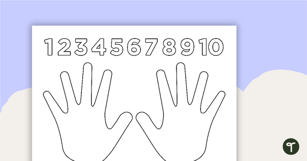 Hands and Numbers 1-10 Template teaching resource