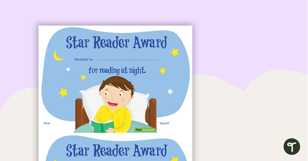 Preview image for Reading at Night Certificate - teaching resource