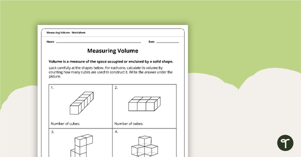 Measuring Volume Worksheet teaching resource