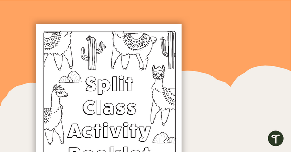 Go to Split Class/Fast Finisher Booklet Front Cover - Llama Theme teaching resource