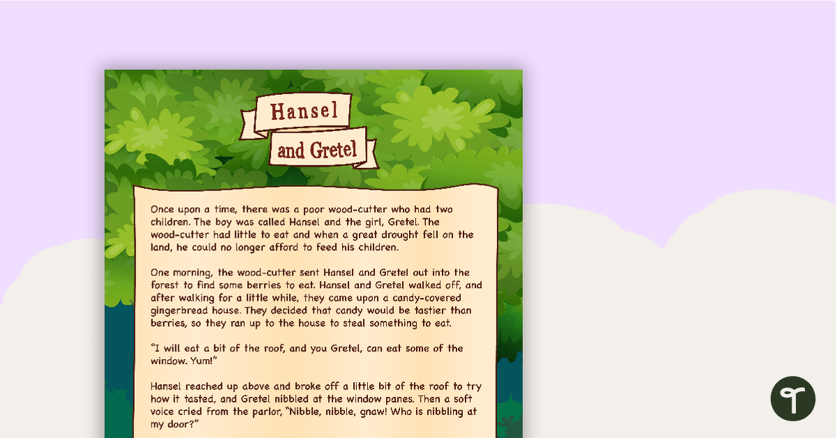 Hansel and Gretel Character Profile Worksheets teaching resource