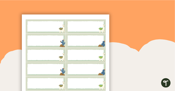 Go to Llama and Cactus - Name Tags teaching resource