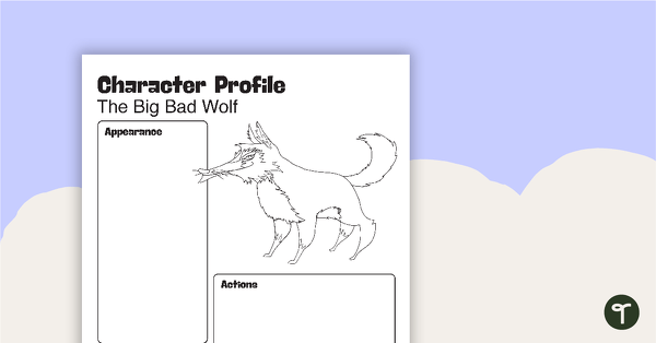 Little Red Riding Hood Character Profile Worksheets teaching resource