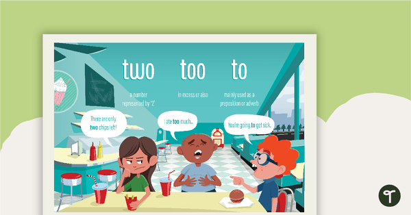 Go to Two, Too and To Homophones Poster teaching resource
