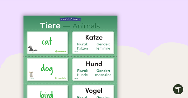 Animals – German Language Flashcards teaching resource