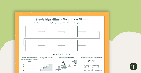 8-Step Algorithm Sequence Sheet - Middle Elementary teaching resource