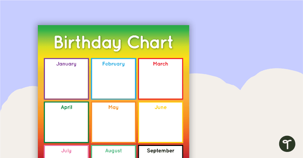Go to Rainbow - Happy Birthday Chart teaching resource