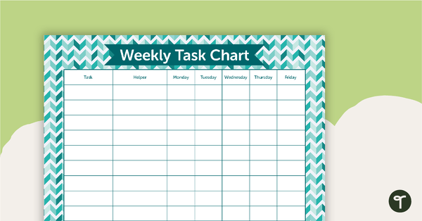 Go to Teal Chevron - Weekly Task Chart teaching resource
