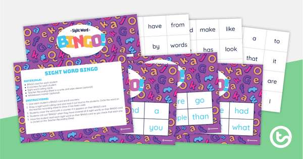 Preview image for Sight Word BINGO (Fry Word List) - teaching resource