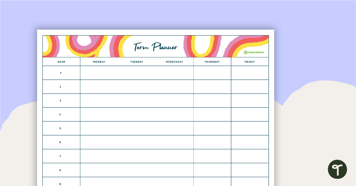 Inspire Printable Teacher Diary - 9, 10 and 11 Week Term Planners teaching resource