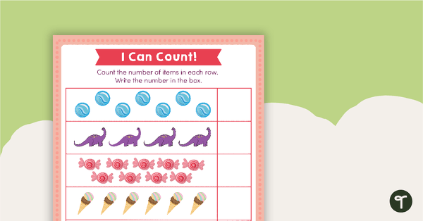 I Can Count - Worksheet teaching resource