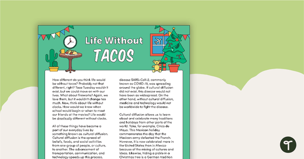 Preview image for Life Without Tacos – Comprehension Task - teaching resource