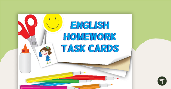 English Homework Task Cards - Upper Primary teaching resource
