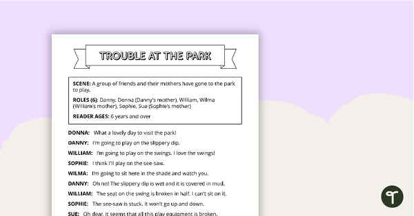 Readers' Theatre Script - Trouble at the Park teaching resource