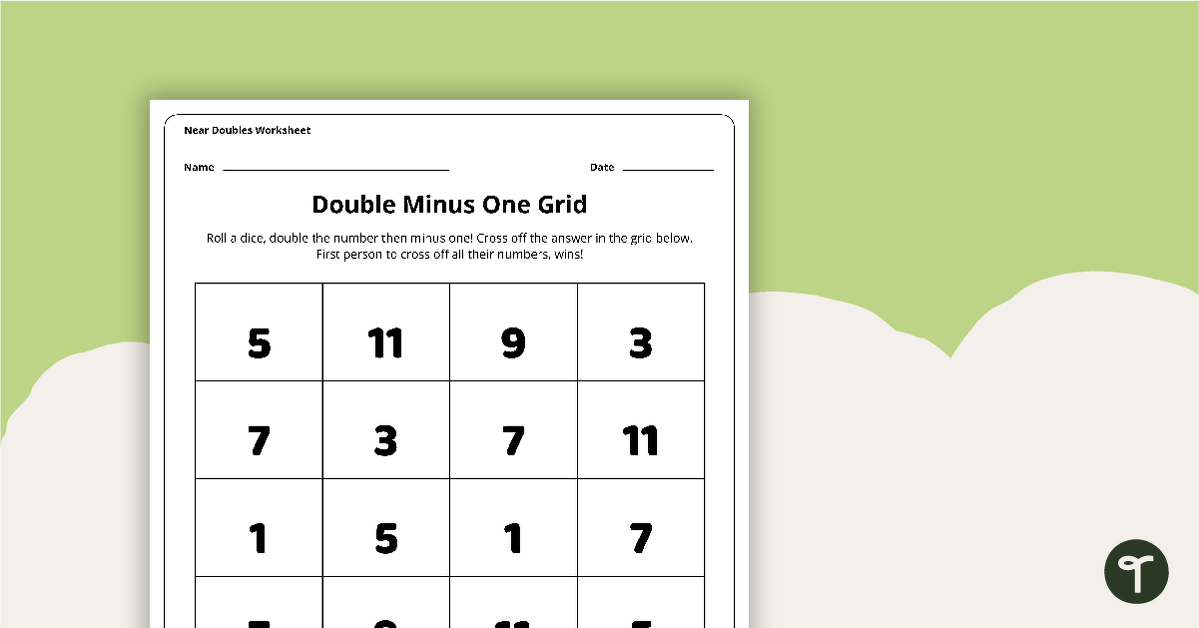 Preview image for Double Minus One - Grid Worksheet - teaching resource