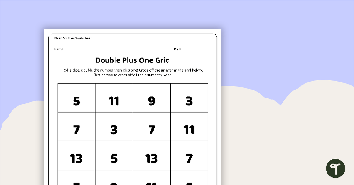Double Plus One - Grid Worksheet teaching resource