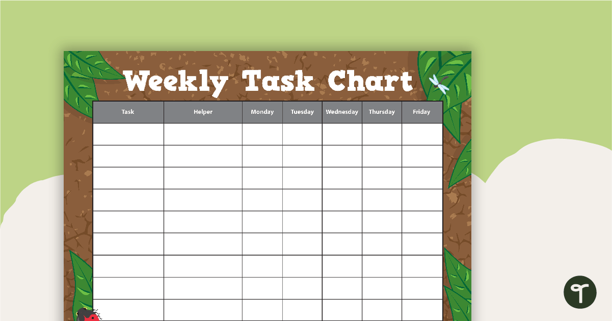 Minibeasts - Weekly Task Chart teaching resource