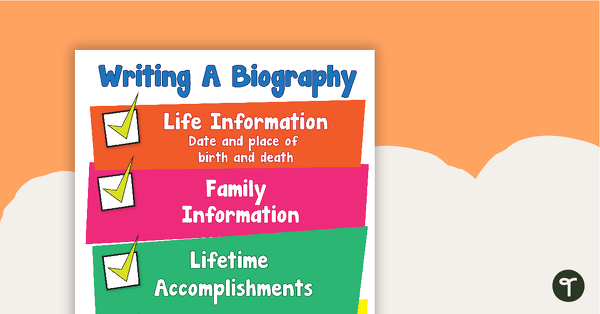 Go to Writing A Biography Poster teaching resource