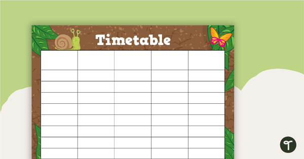 Go to Minibeasts - Weekly Timetable teaching resource