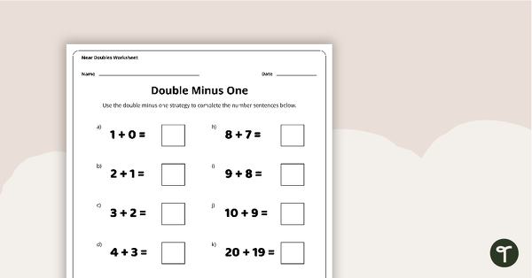Image of Double Minus One - Worksheet