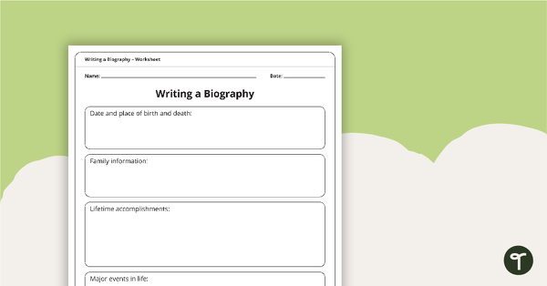 Go to Biography Template teaching resource