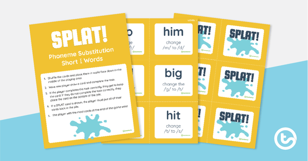 SPLAT! Phoneme Substitution Game - Short I Words teaching resource