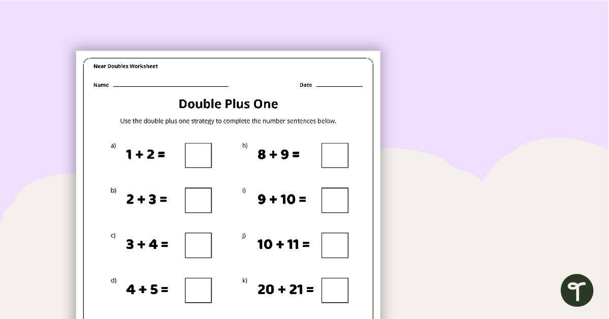 Double Plus One - Worksheet teaching resource