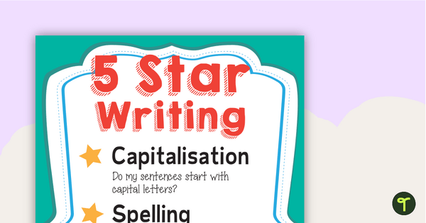 5 Star Writing Poster & Checklist teaching resource