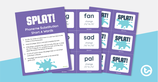 SPLAT! Phoneme Substitution Game - Short A Words teaching resource