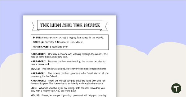 Go to Readers' Theatre Script - Lion and the Mouse teaching resource