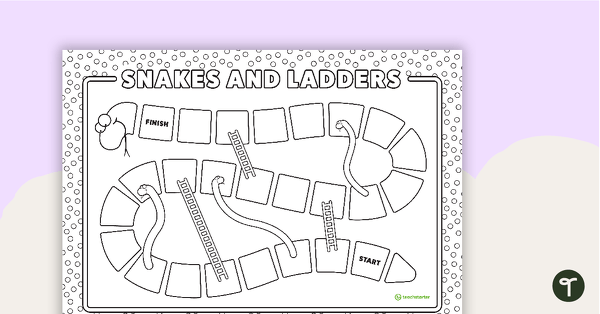Snakes and Ladders Game Board Template teaching resource