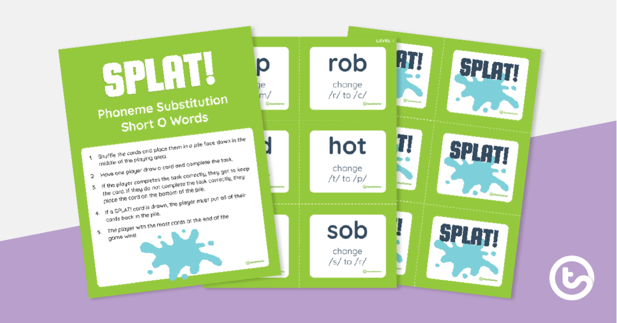 SPLAT! Phoneme Substitution Game - Short O Words teaching resource