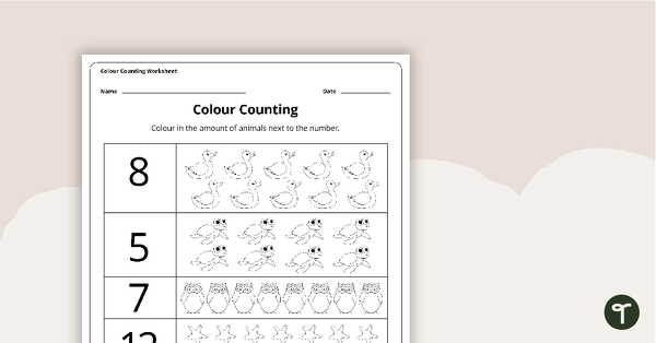 Go to Colour Counting Worksheet teaching resource